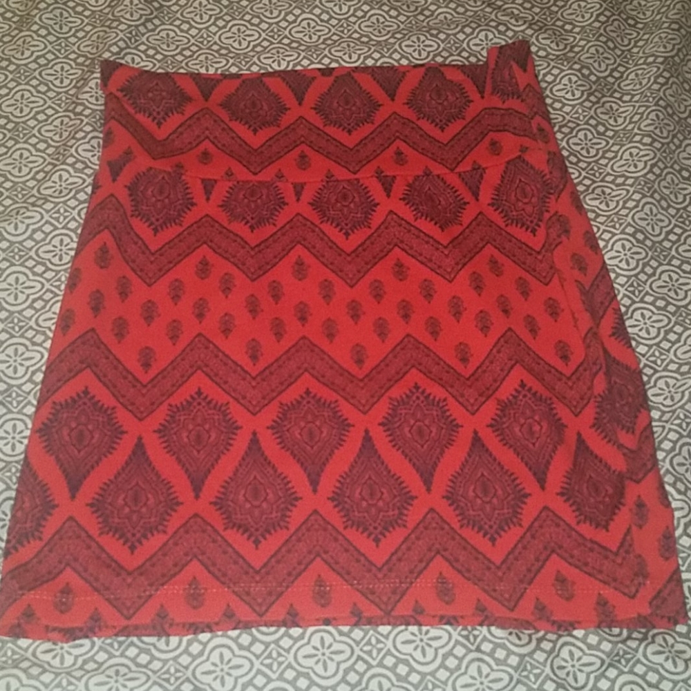 Red and black skirt